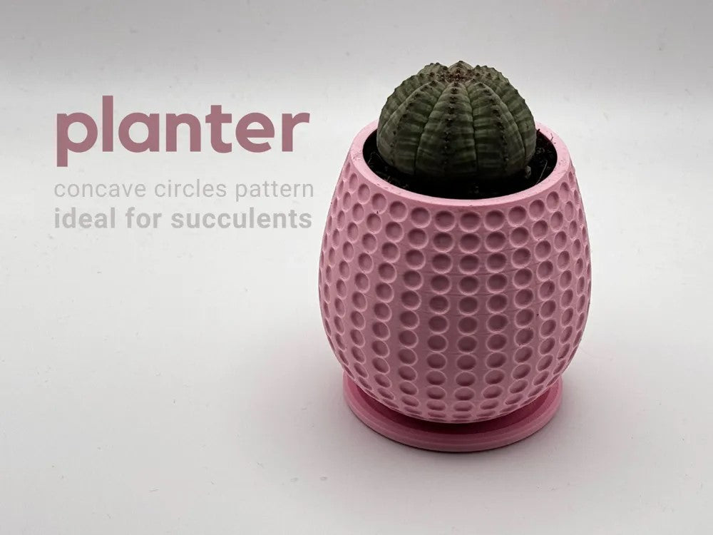 planter - concave circles