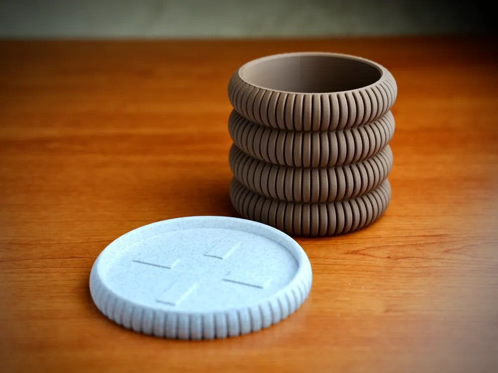 ribbed planter · with plate