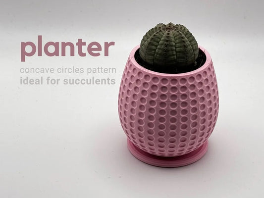 planter - concave circles