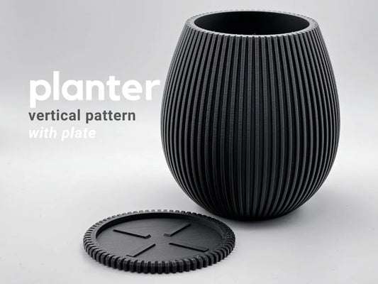 planter with vertical pattern