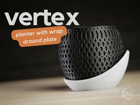 vertex · planter with wrap around plate